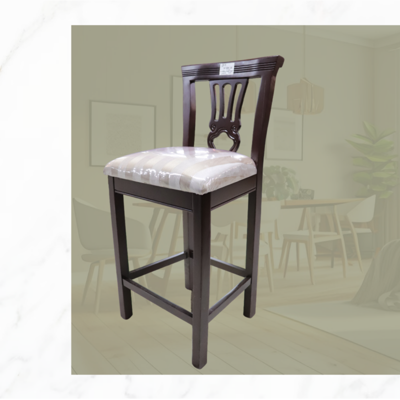 BANCO MADERA CHOCOLATE Y TELA BLANCA