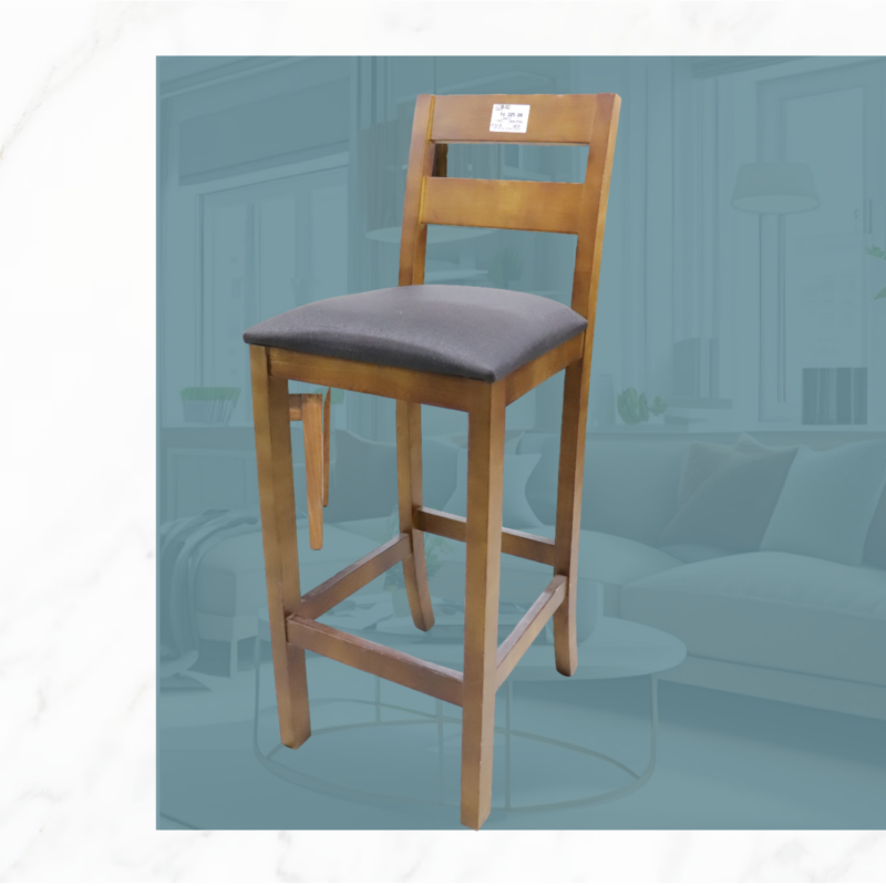 BANCO MADERA CLASICO Y TELA GRIS