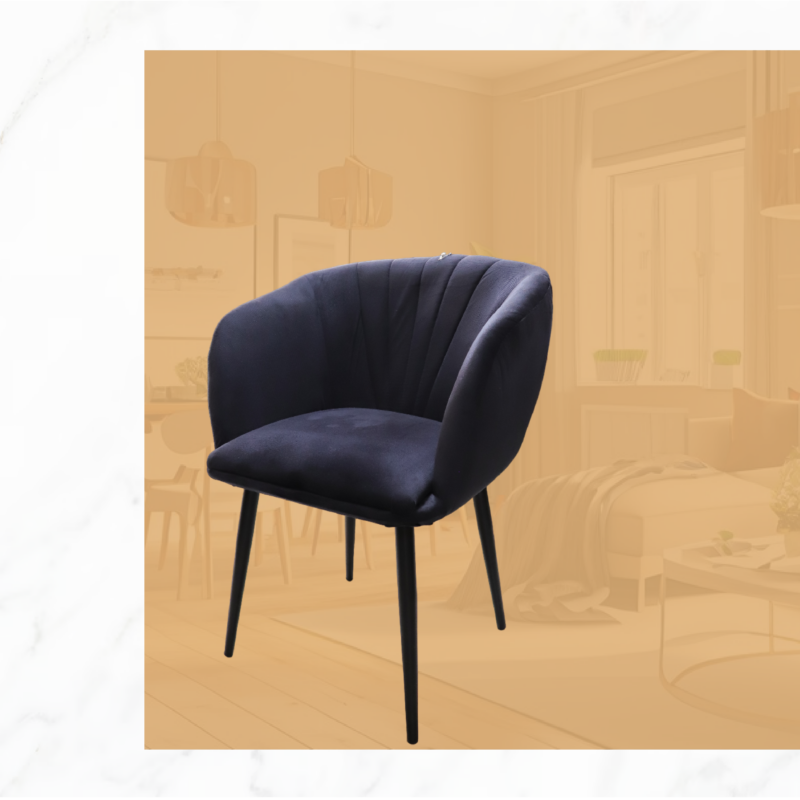 SILLA OSCURA PATAS DE METAL