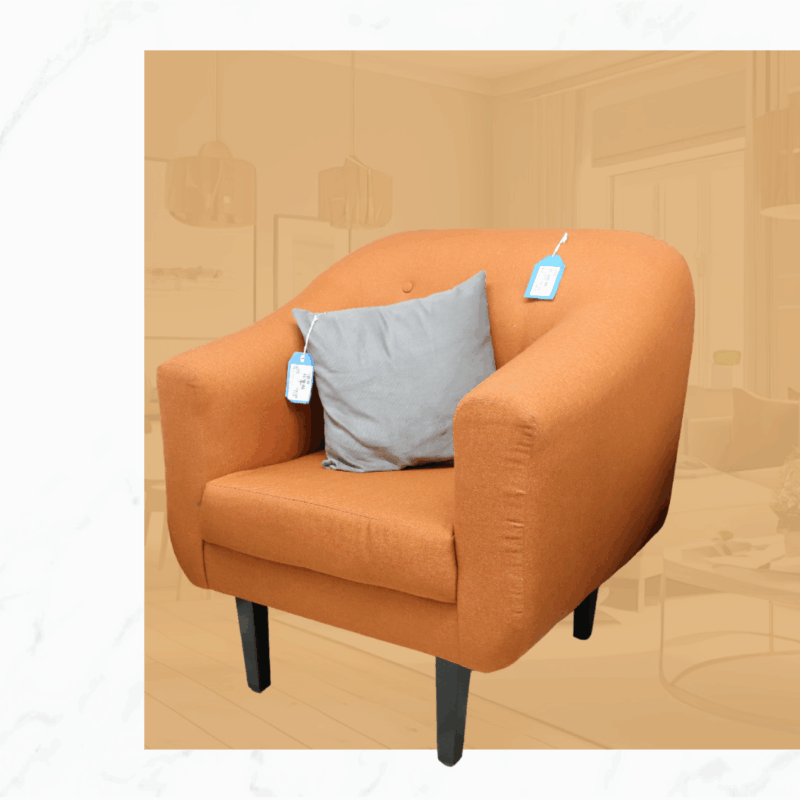 SILLA NARANJA ACOLCHONADA