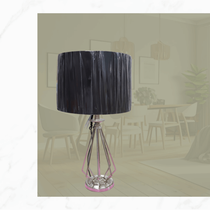 LAMPARA BASE PLATA ROSA