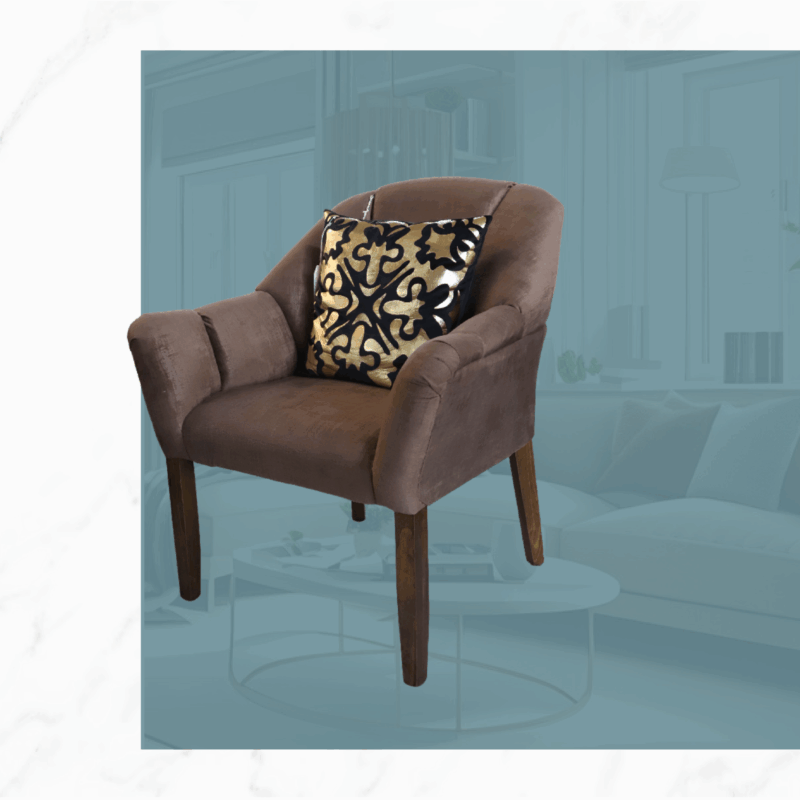 SILLA MARRON ACOLCHONADA