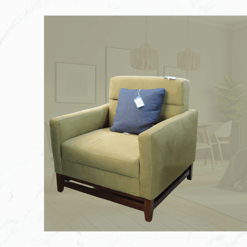 SILLA AMARILLO Y PATAS DE MADERA