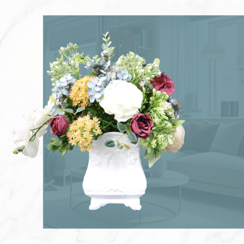 FLORERO CLASICO BLANCO