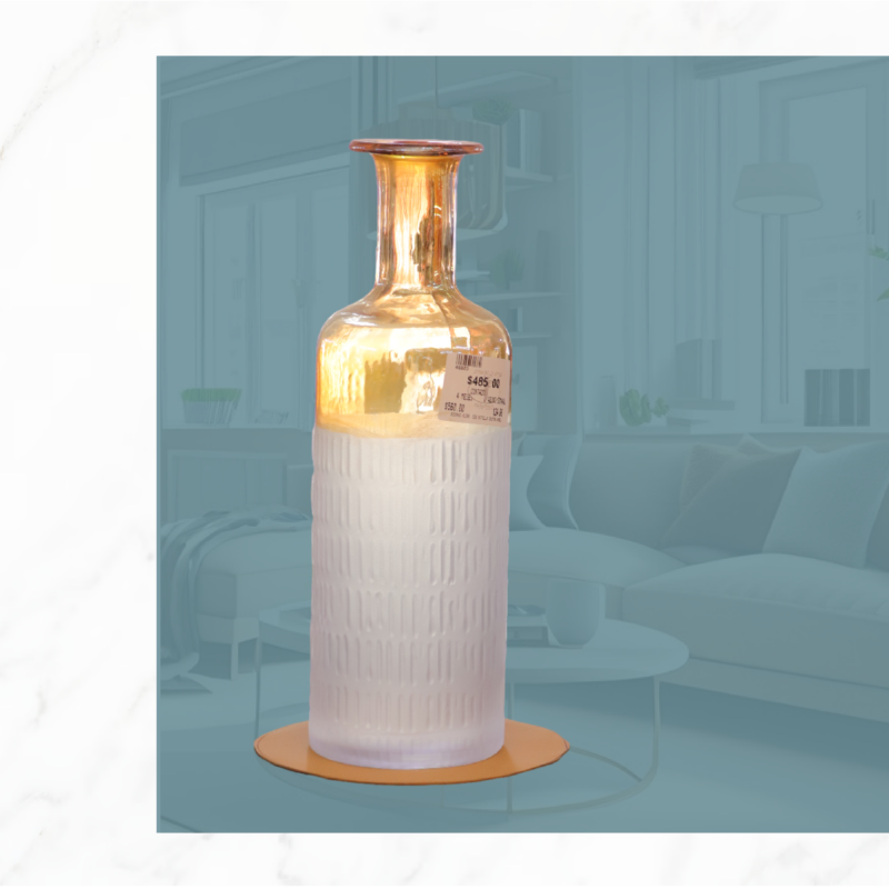 FLORERO BALNCO Y VIDRIO