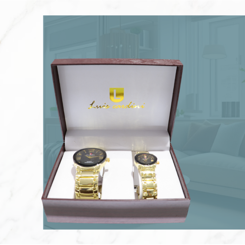 RELOJ LUIS CARDINI DORADO-BLANCO-METALICO PAREJA