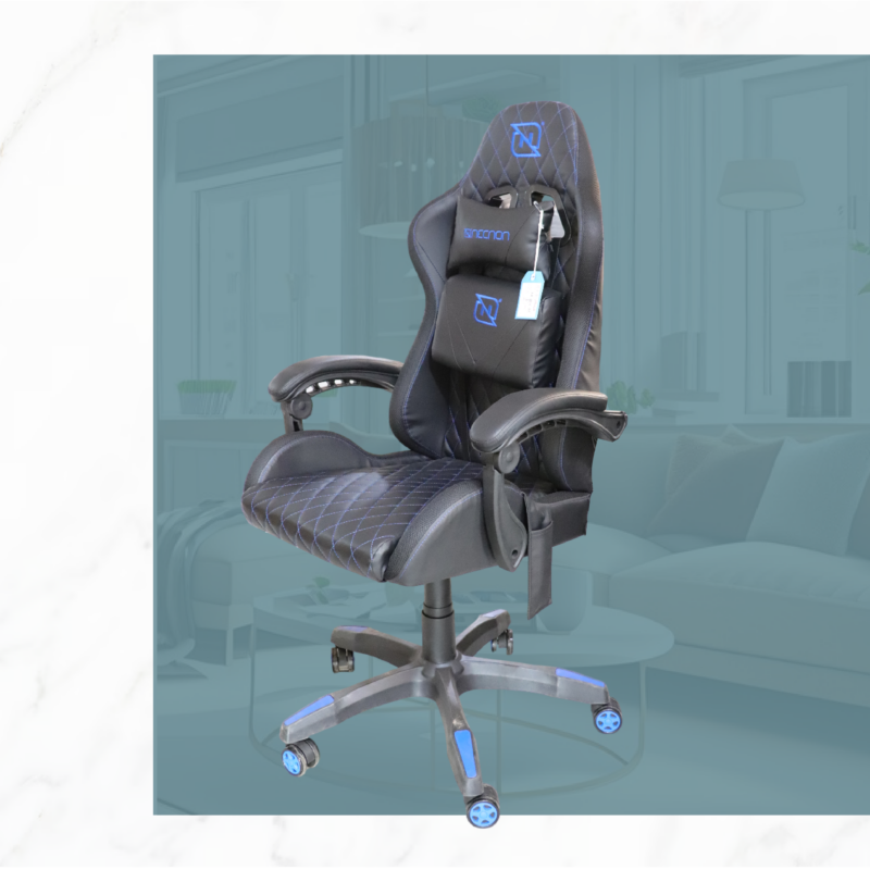 SILLA GAMER NEGRO-AZUL