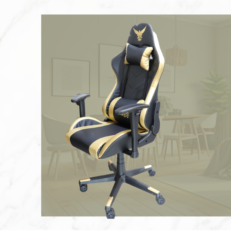 SILLA GAMER DORADO-NEGRO