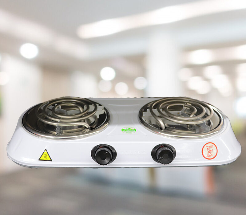 PARRILLA ELECTRICA DOS QUEMADORES BLANCA 2